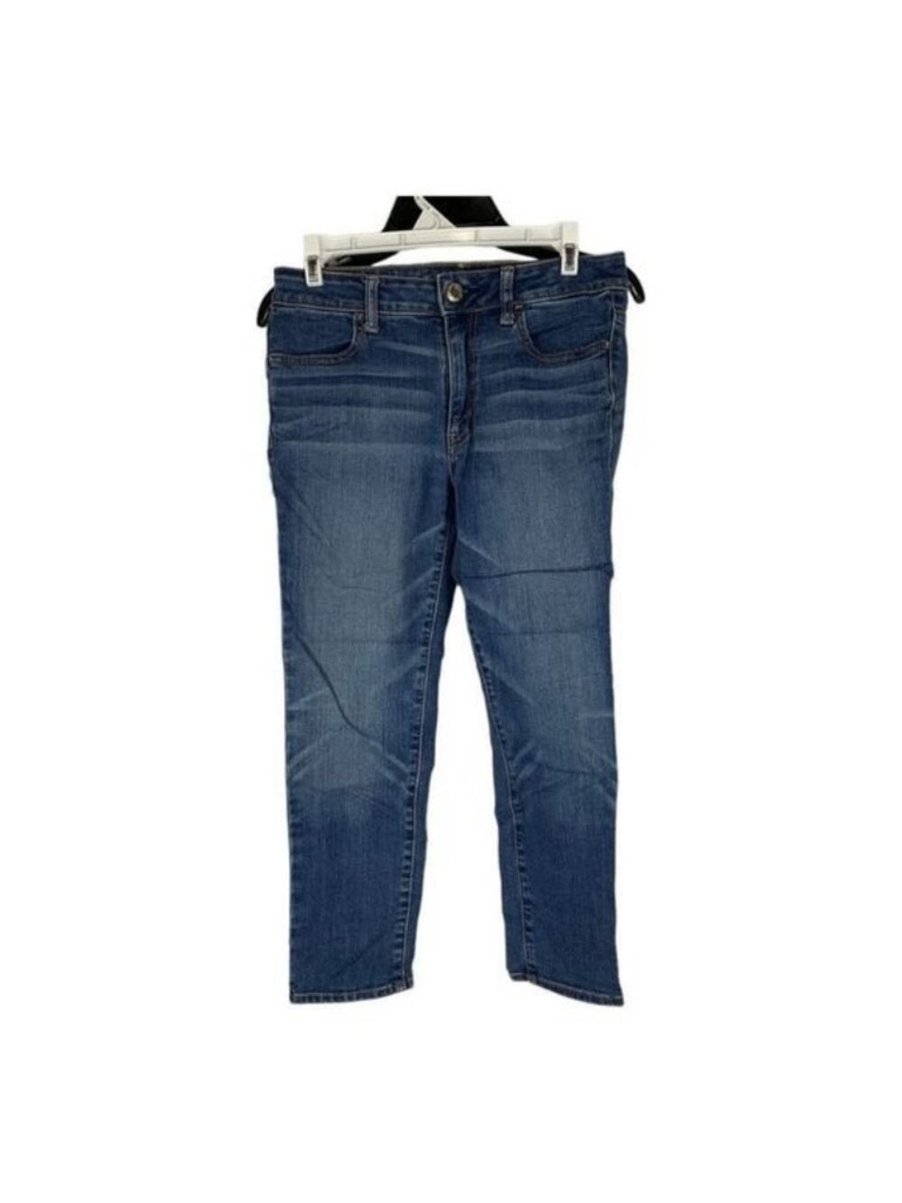 American Eagle Womens Hi-Rise Jegging Crop Jeans Size 6 Super Stretch Blue Denim
